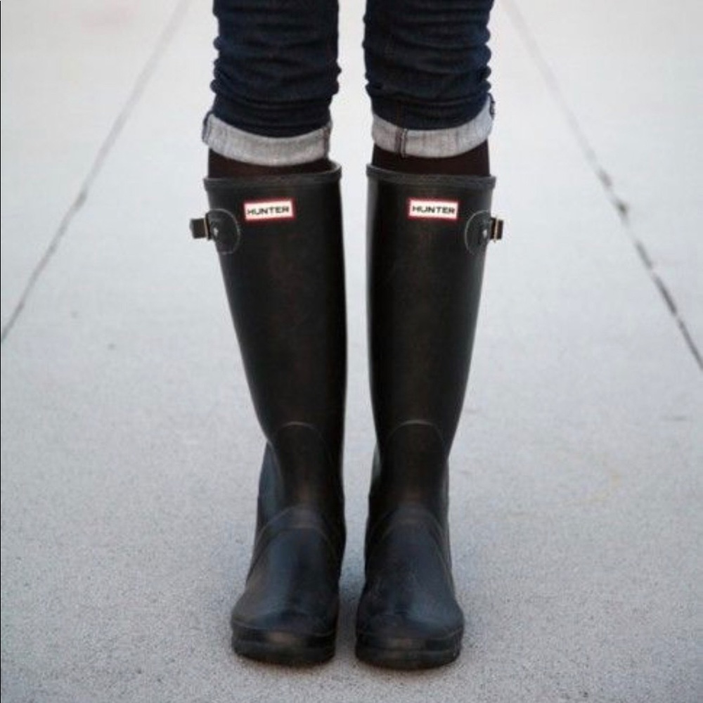 Hunter 🌼 original tall boot black sz8